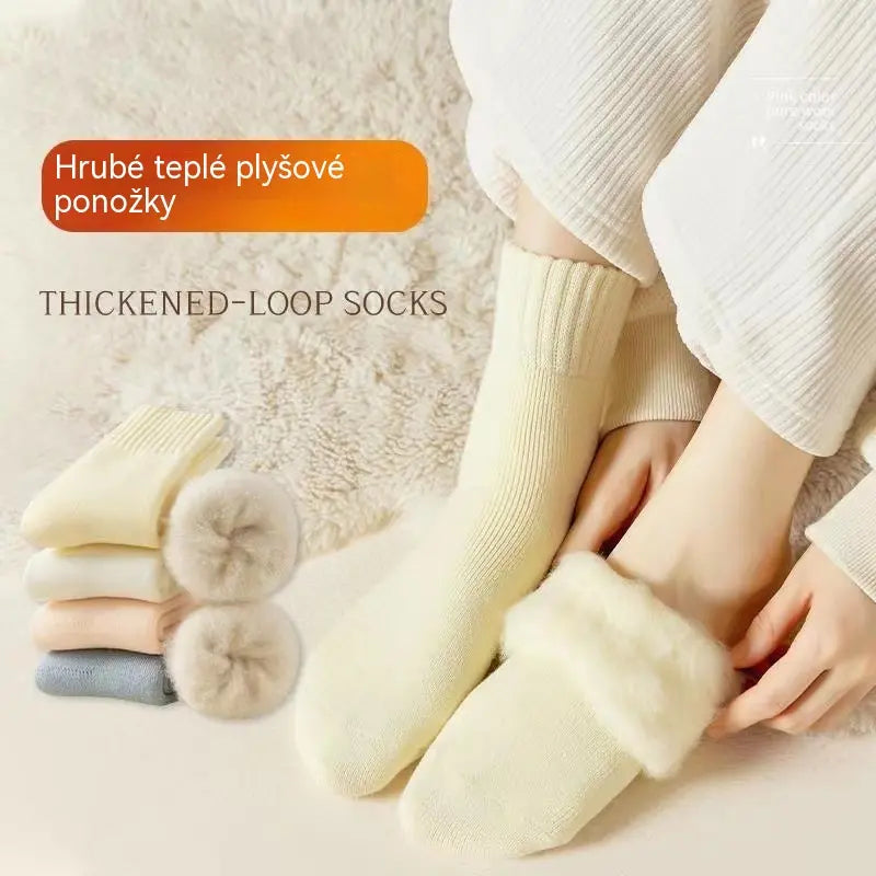 🔥🧦 【Balenie 6 párov】Zimné zateplené vlnené ponožky - extra hrubé, teplé a vysoko elastické