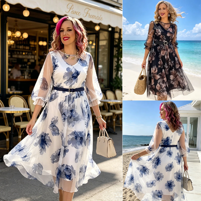 🌸💥【S-5XL】Nové elegantné šaty s potlačou