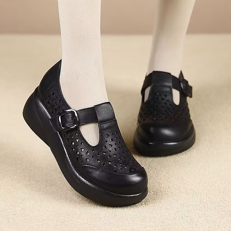 😍 Precio más bajo por tiempo limitado 👡 Zapatos casuales con estilo, con diseño calado y suela suave, hechos de cuero genuino.