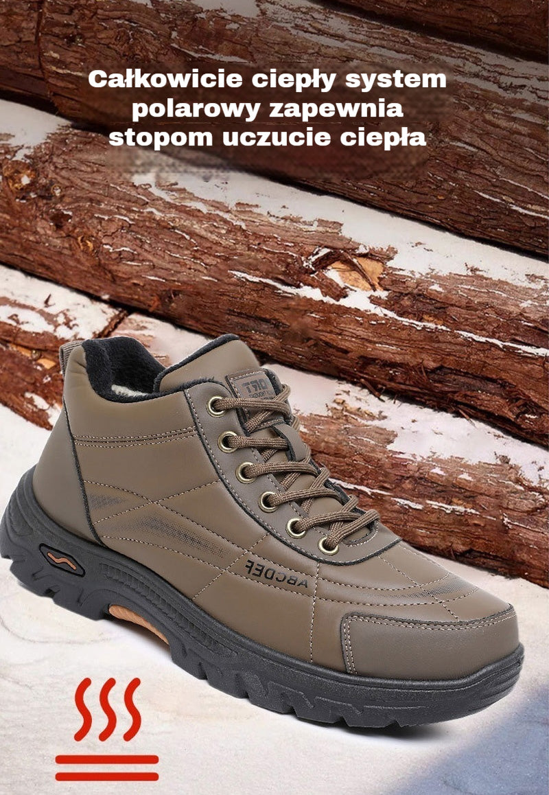 49% zniżki – Męskie zimowe, ciepłe buty polarowe z grubą, antypoślizgową podeszwą