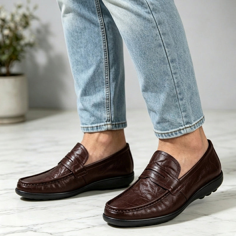 ✨Mocasines de hombre de piel auténtica de primera calidad: suela suave y flexible ✅️Pago contra entrega