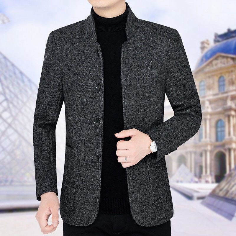 🍂🔥【M-4XL】🔥2025 nowa swobodna kurtka z klapami męska jesienna i zimowa aksamitna, pogrubiona wełniana bluza
