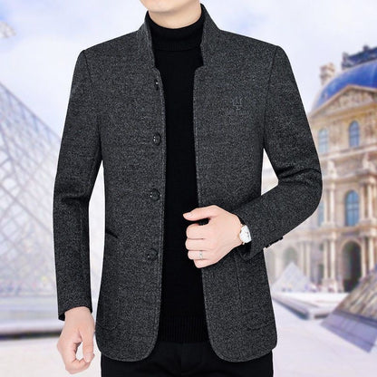 🍂🔥【M-4XL】🔥2025 nowa swobodna kurtka z klapami męska jesienna i zimowa aksamitna, pogrubiona wełniana bluza