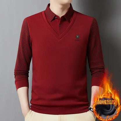 👔🔥【M-4XL】Nové pánske zimné polo tričko s klopou a flísovou podšívkou - jednoduché a pohodlné