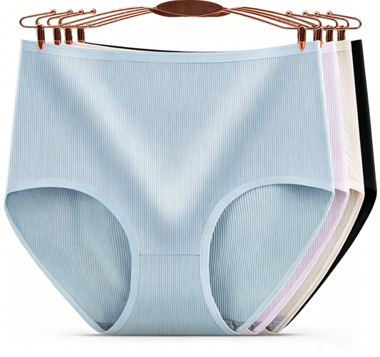 🔥🎉【Compra 4 y llévate 4 gratis】Ropa interior antibacteriana de talle alto para mujer que absorbe la humedad