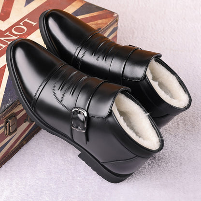 ✨📢【Sleva 49 %】【Podzim a zima, nový styl】🔥⛄Teplé a elegantní pánské kožené sametové boty vysoké kvality