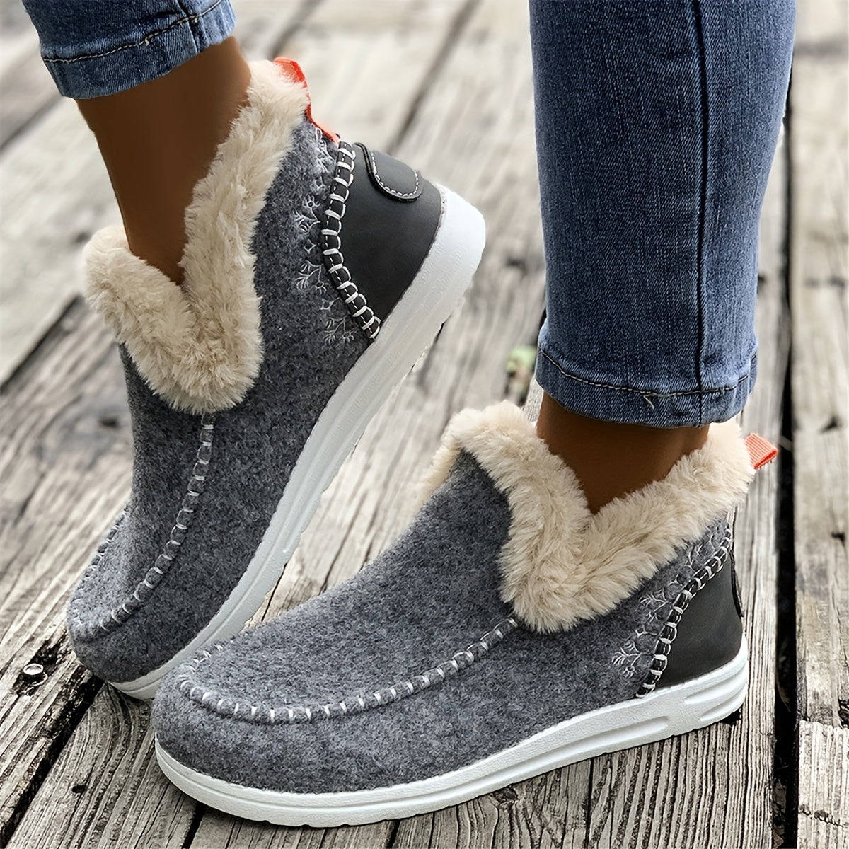 【36-43】2024 Nowe krótkie buty damskie z podszewką z pluszu-3769647