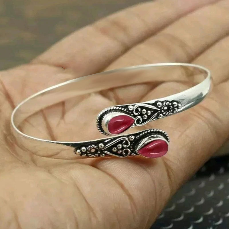 50%OFF【Compra 1 y llévate 1 gratis】--Pulsera vintage de plata S925 con ágata verde