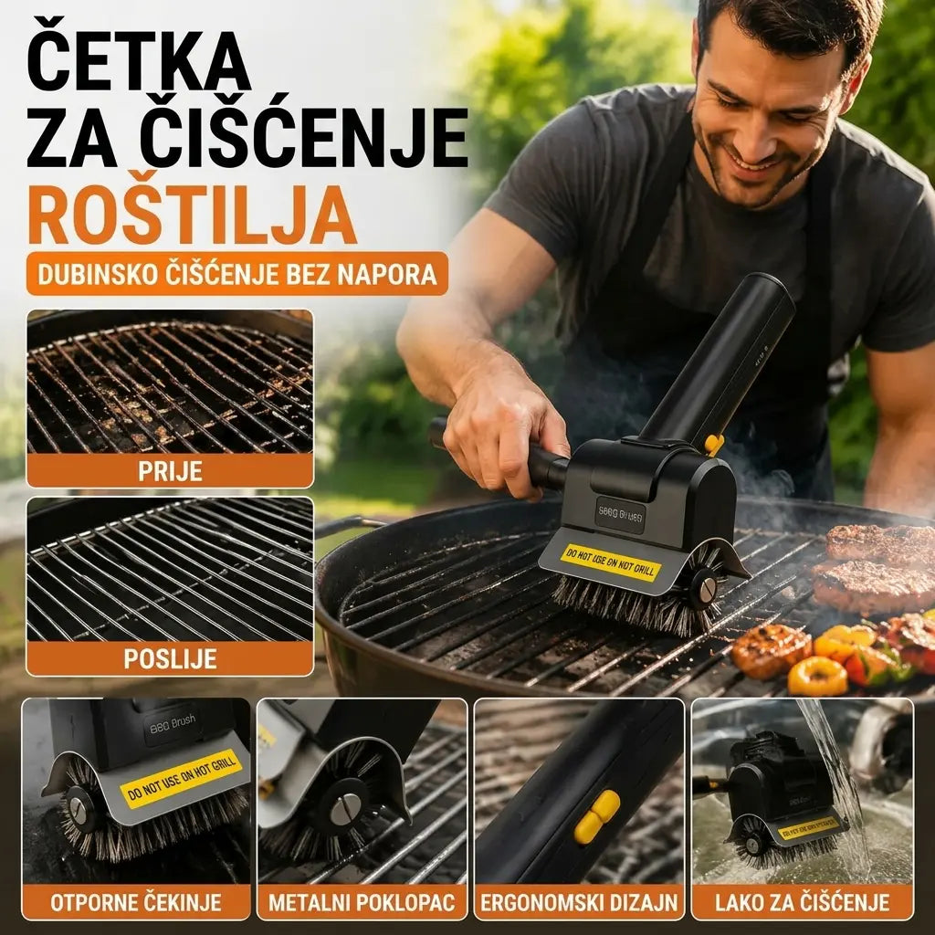 Bežična električna četka za čišćenje roštilja – litijeva baterija, višenamjenska i jednostavna za korištenje