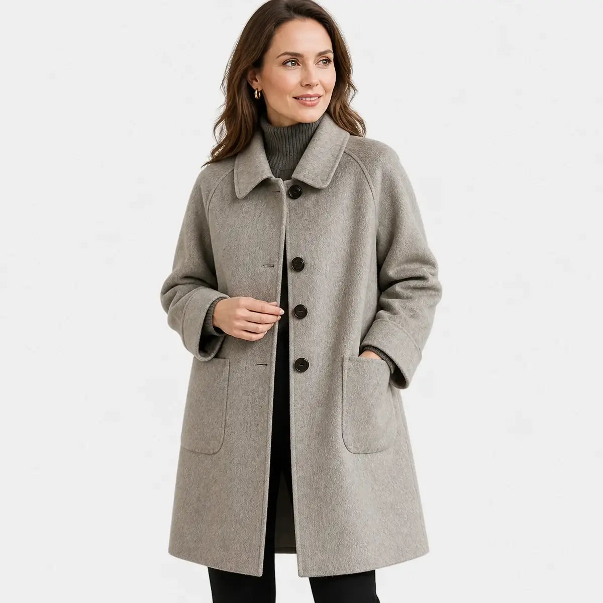 🔥 49% más barato 🔥【45–105 kg】Nueva chaqueta de lana gruesa para otoño/invierno 2026 – modelo de longitud media, corte entallado
