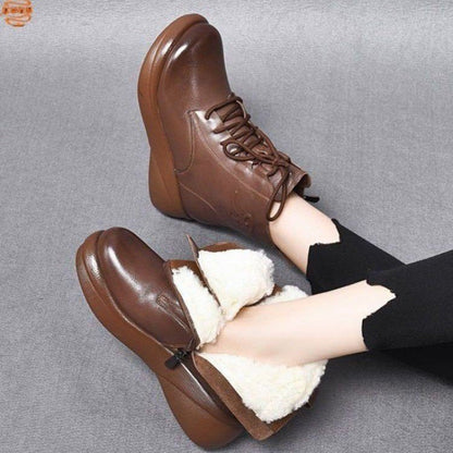 🔥❄【35-40】2024 jesienne i zimowe nowe modne buty na grubej podeszwie uniwersalne ciepłe bawełniane buty-3843787