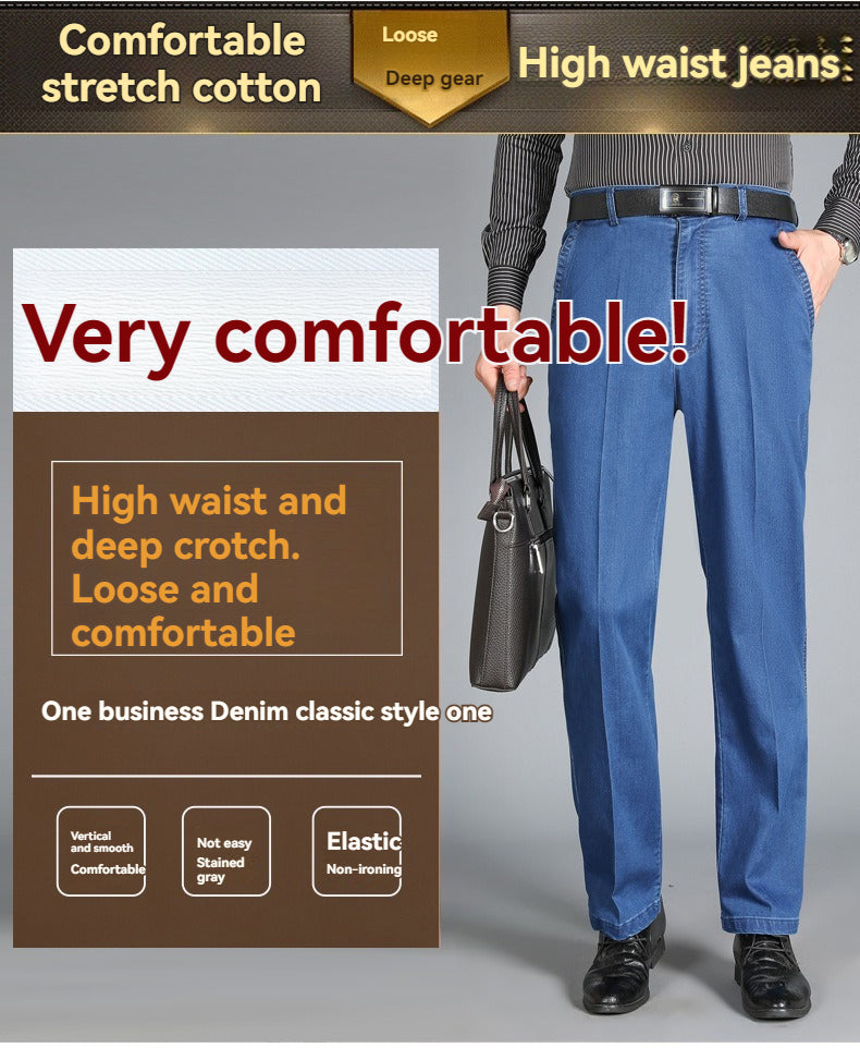 👖👖【Letnia gorąca wyprzedaż】🔥【55-110KG】2025 Letnie nowe męskie dżinsy w dużym rozmiarze z wysokim stanem, lekka tkanina, szczególnie oddychające i wygodne
