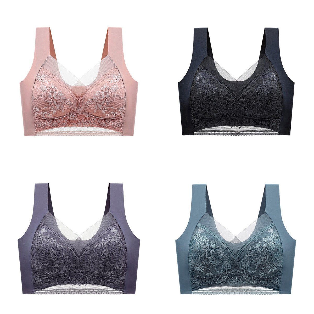 🔥⏳【40-110 KG】Damski wygodny, bezszwowy koronkowy biustonosz