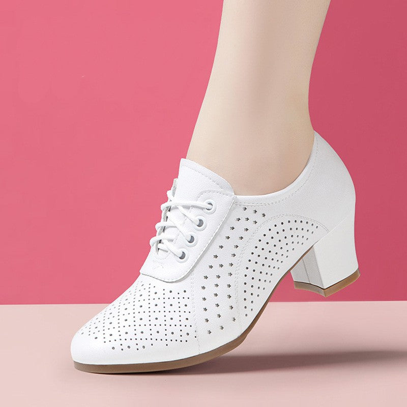 【35~40】2025 Jesień Nowe Damskie Skórzane Buty Taneczne Buty-3929953