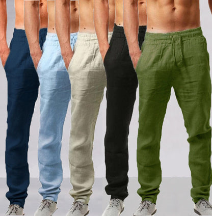 👖 50% de descuento💥【40-120 kg】Pantalones deportivos casuales de algodón y lino para hombre, tallas grandes, corte holgado ✅️Pago contra entrega