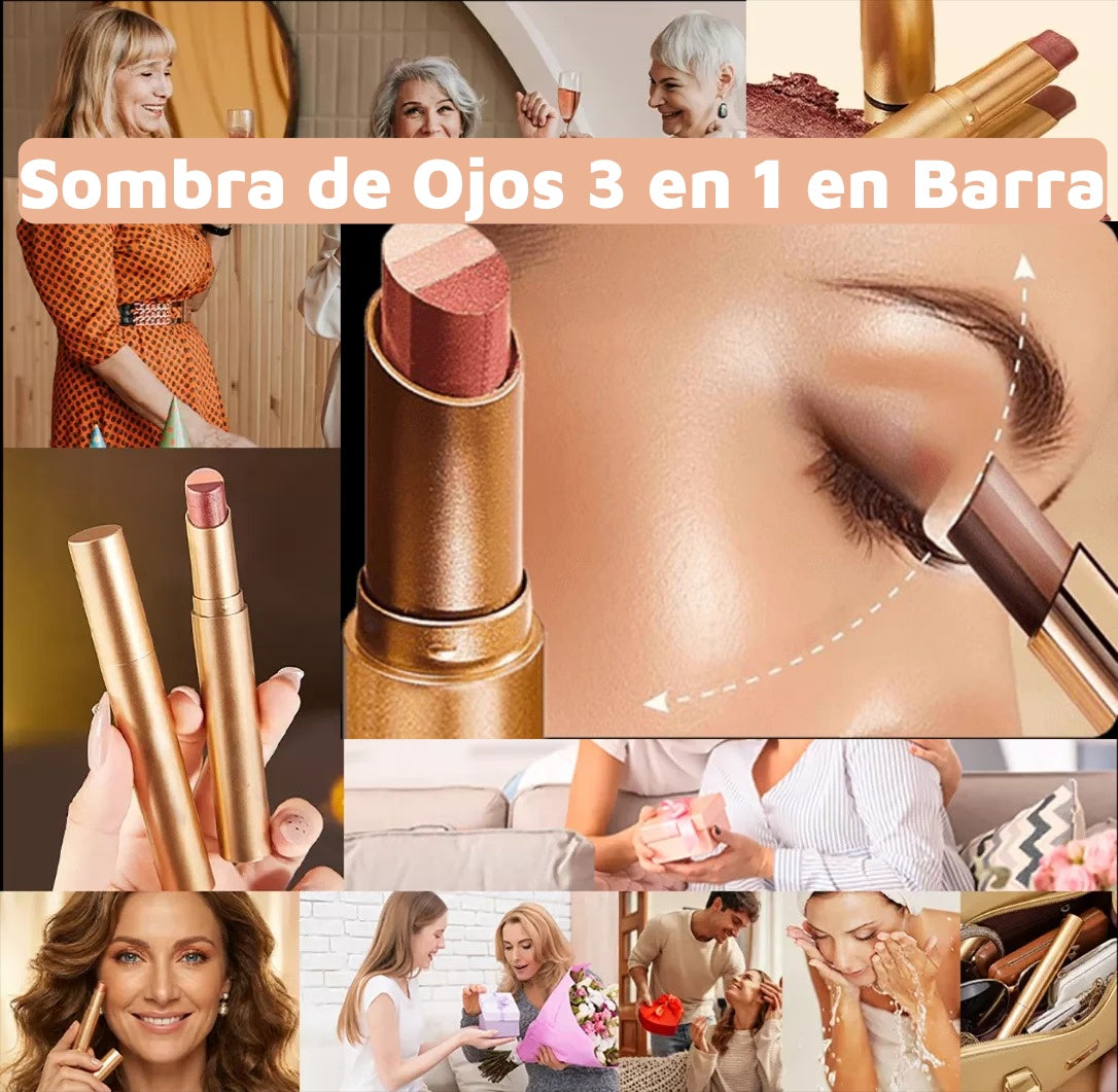 🔥【Compra 1 y recibe 1 gratis】 ✨Sombra de Ojos 3 en 1 en Barra – Brillo Instantáneo, Efecto Lifting y Larga Duración 💄