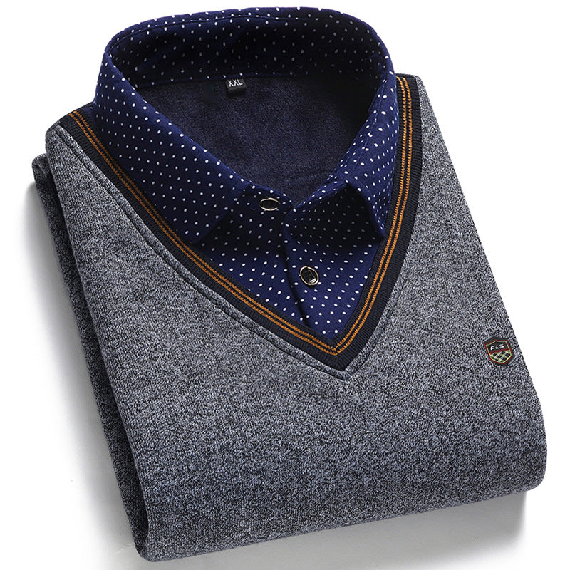 💥👔💥【Jesienna wyprzedaż】💥 [M-4XL] Męska koszula z dzianiny i aksamitu