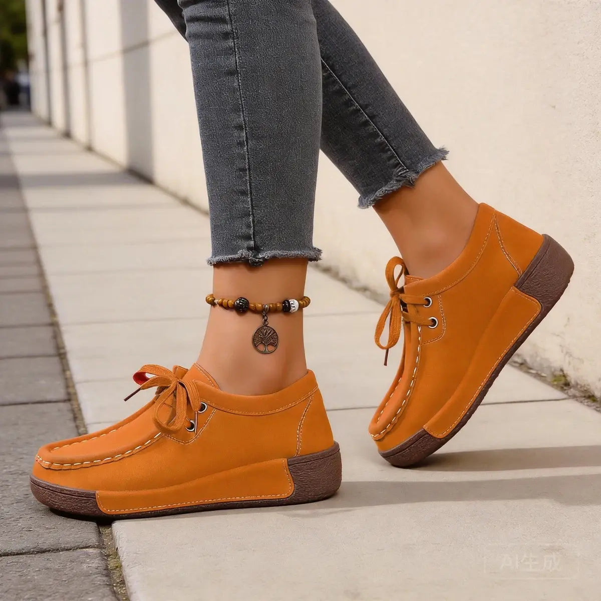 Nuevas zapatillas de cuero con cordones para el tiempo libre del año 2026.