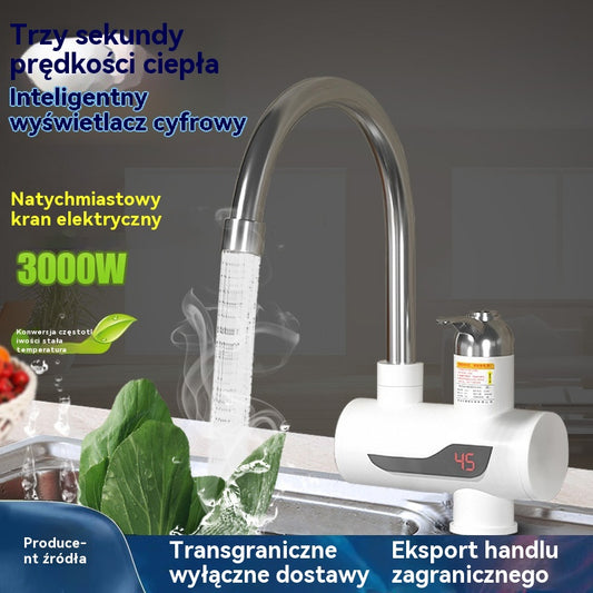 ⚡🚰Kran do podgrzewania wody | Cyfrowy wyświetlacz temperatury | Dostępna ciepła i zimna woda | Nagrzewa się w 3 sekundy, nie wymaga instalacji