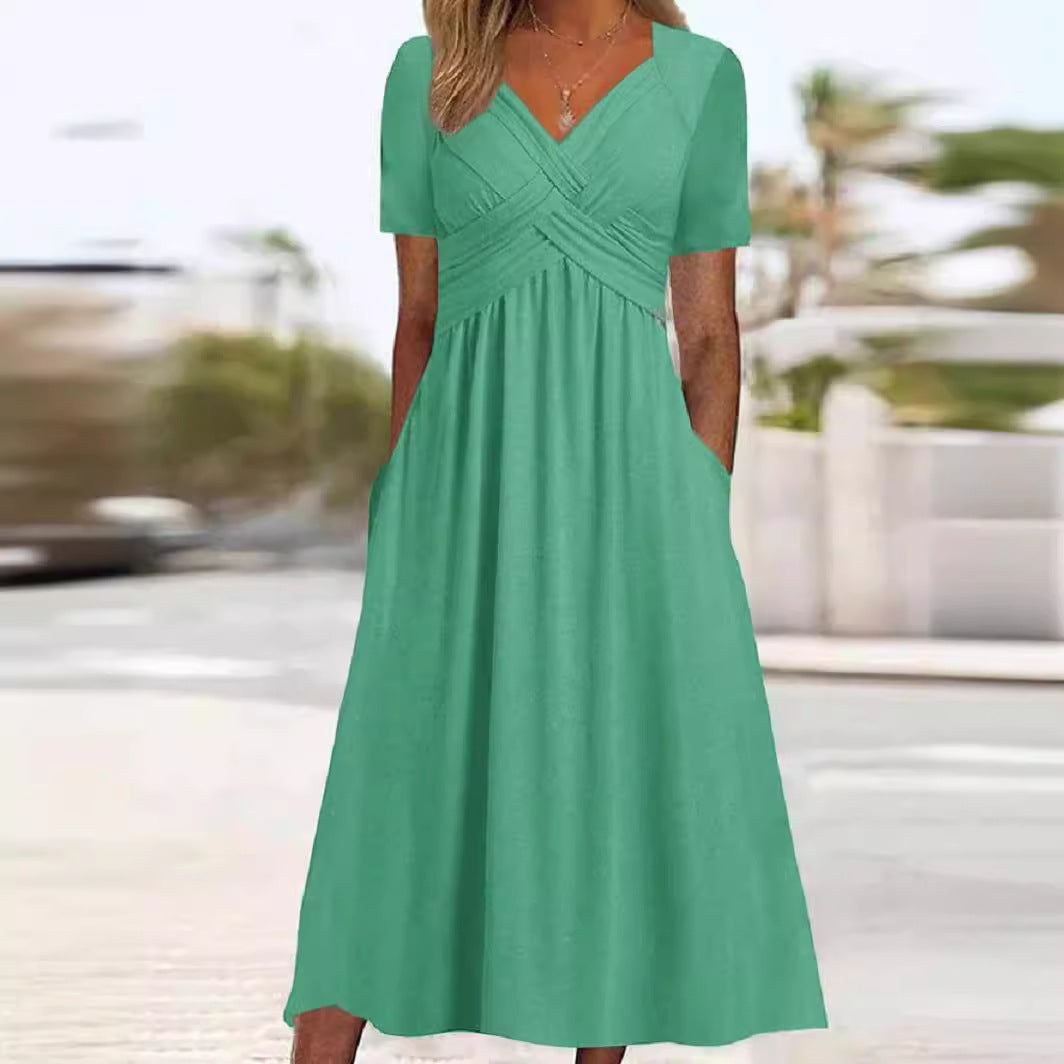 ✨50% de descuento🔥【40-120 kg】Nuevo vestido de algodón de talla grande, estilo casual de largo medio ✅️Pago contra entrega
