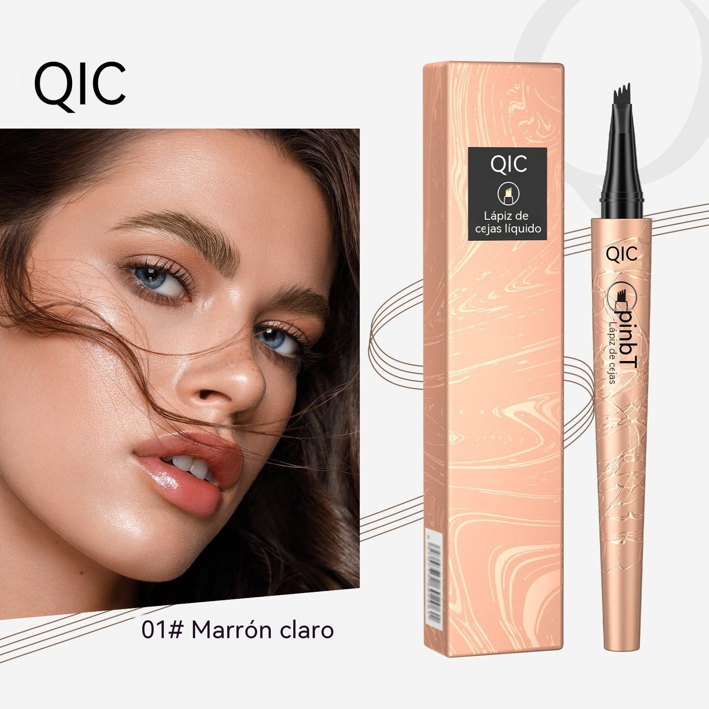 🖌️🌷【Compra uno y llévate otro gratis】Lápiz líquido para cejas resistente al agua: Crea formas de cejas naturales y realistas.