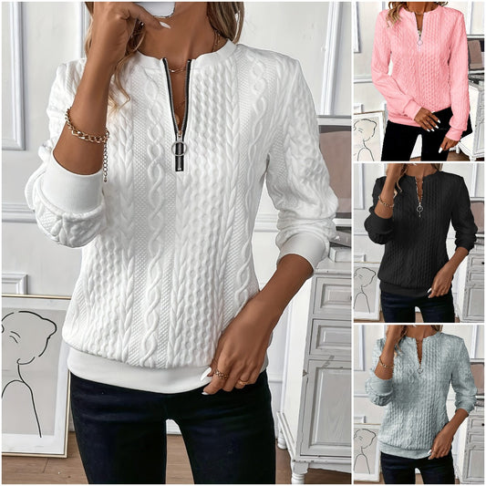 🌈🎀【S-2XL】2025 nowy modny, swobodny, jesienny i zimowy damski sweter z zamkiem błyskawicznym