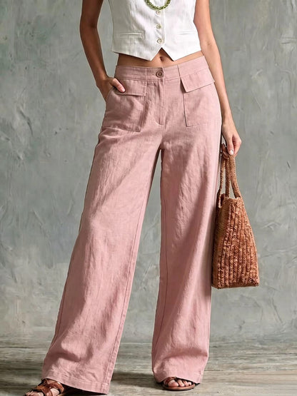 【S-3XL】Damskie spodnie codzienne z szerokimi nogawkami (bawełna i len) 👖✨
