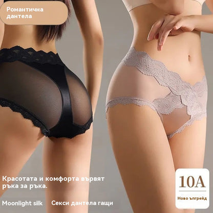 🔥🍑【Пакет от 6 броя】✨ Дантелени бикини с висока талия, повдигат и оформят дупето