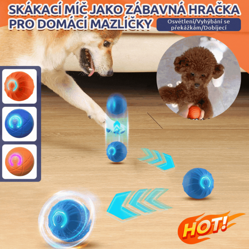 🐶⚽😆Kupte 1 a získejte 1 zdarma🔥Skákací míč s gravitačním efektem pro domácí mazlíčky, chytrý psí hádanka, automatický míč na venčení psů, zábavná a zábavná hračka pro psy.
