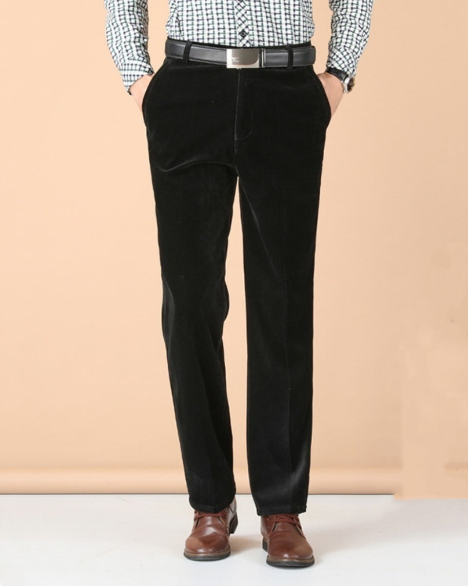 👖🆒【50-110 kg】Nové pánské volnočasové kalhoty z elastického velurového materiálu s vysokým pasem