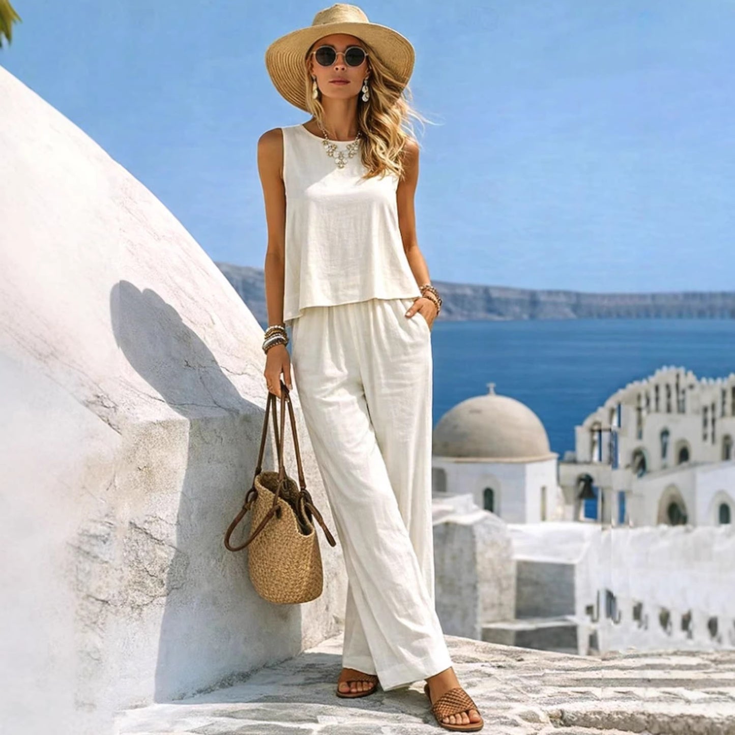 🔥【¡Se vende como pan caliente!】✨ Conjunto ligero y elegante para mujer, ideal para el verano de 2026.
