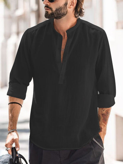 👔Camisa informal de hombre confeccionada en algodón y lino. ✅️Pago contra entrega