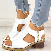 💟【35-41】Klasyczne skórzane sandały damskie na grubej platformie-3699703