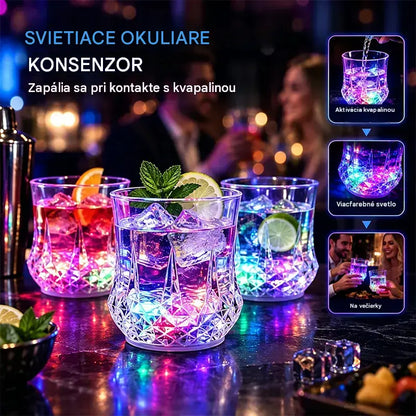 ✨💎Súprava pohárov na nápoje Crystal s LED osvetlením aktivovaným kvapalinou🥂