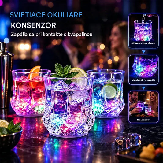 ✨💎Súprava pohárov na nápoje Crystal s LED osvetlením aktivovaným kvapalinou🥂