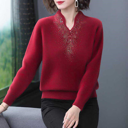 🍁🔥【M-5XL】Нов едноцветен пуловер с дебело V-образно деколте от 2025 г.