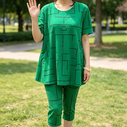 👗【-50% de descuento】【Top + pantalón】🔥🔥Nuevo conjunto de mujer 2026 de manga corta, estilo sencillo y casual