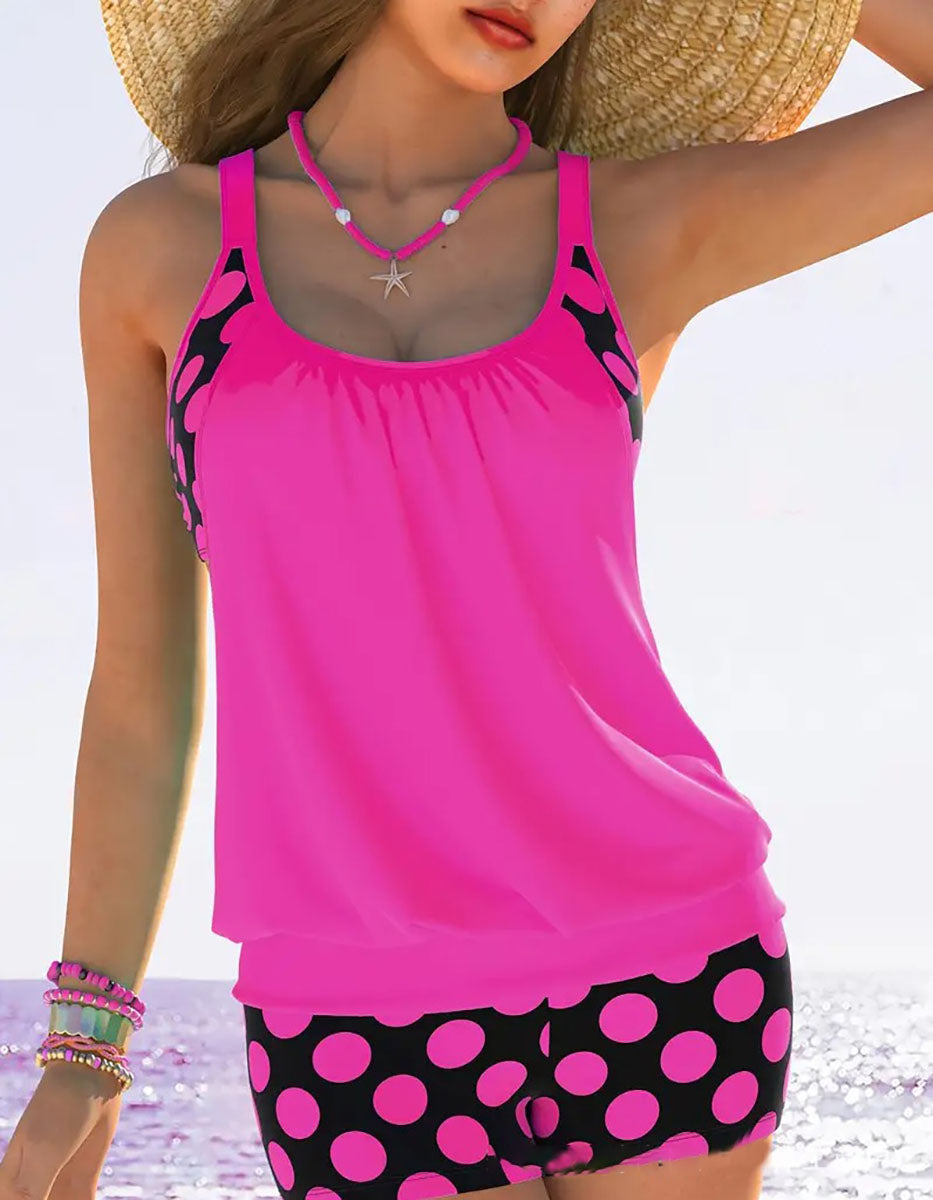 🏖️【S-4XL】Conjunto de traje de baño de lunares de talla grande para mujer, nuevo modelo 2026