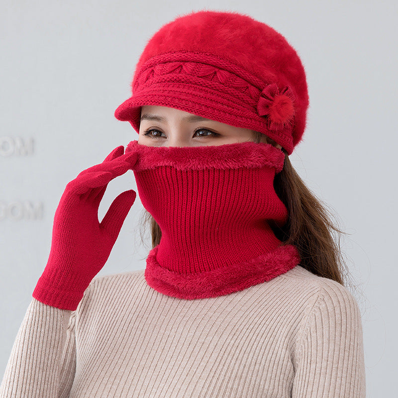 💥49% ZNIŻKI - [Czapka + Szalik + Rękawiczki] Jesienno-zimowy, modny, pluszowy, ciepły, trzyczęściowy komplet