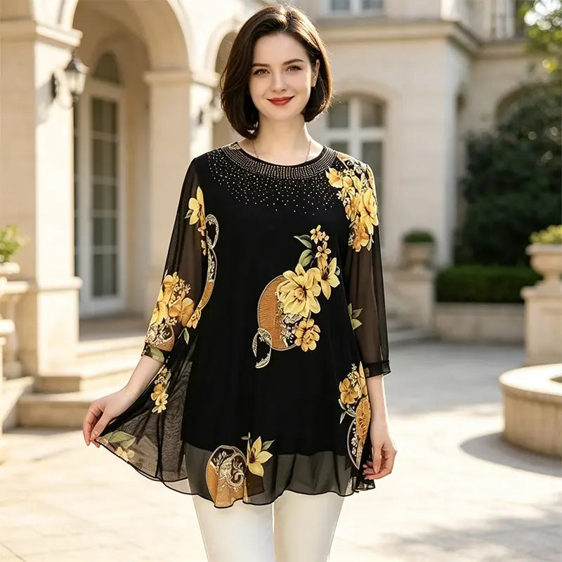 Colección Verano 2026✨ Top de tul elegante, precio rebajado🌸 ¡Disimula las imperfecciones de la figura y crea un efecto adelgazante!✅️Pago contra entrega