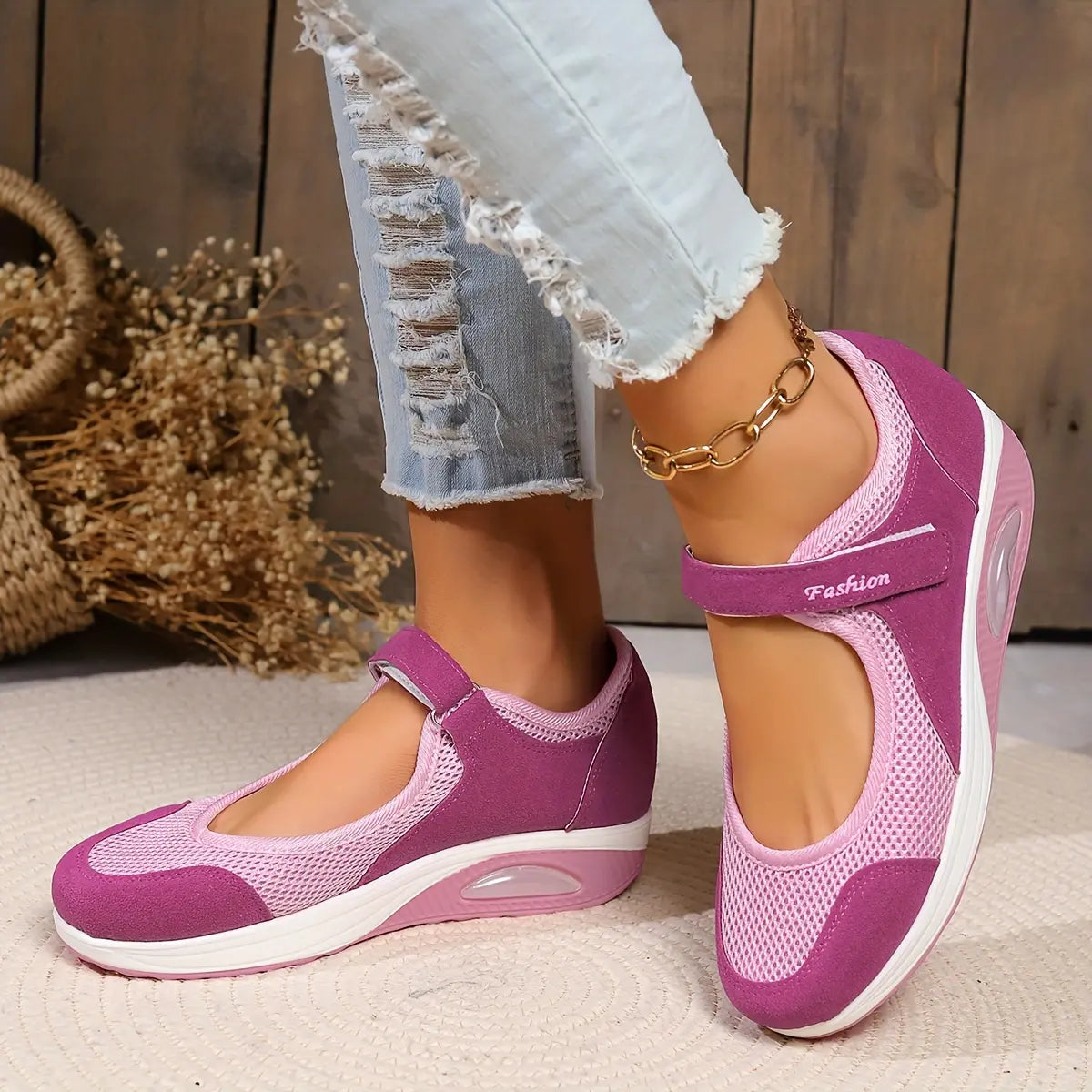 🔥✨【50% zľava 🔥】【35-43】Dámske pohodlné tenisky so sieťovinou a hrubou podrážkou