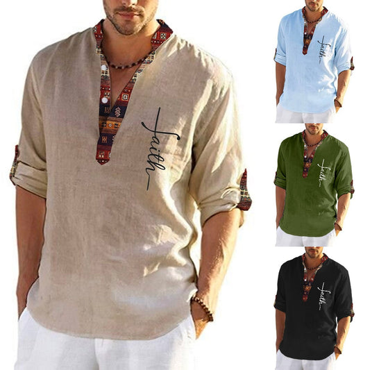 💥👔【49% zniżki 🔥】【S-3XL】Męski T-shirt w dużym rozmiarze z bawełny, koszulka z dekoltem w serek