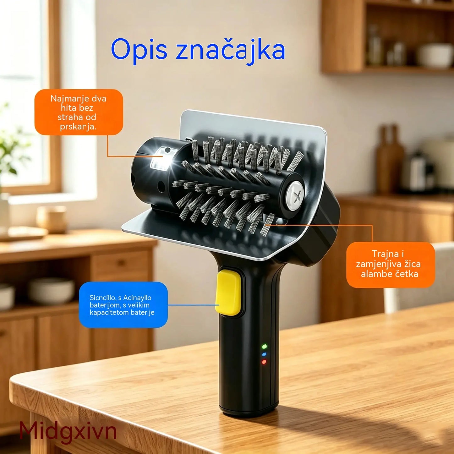 Bežična električna četka za čišćenje roštilja – litijeva baterija, višenamjenska i jednostavna za korištenje