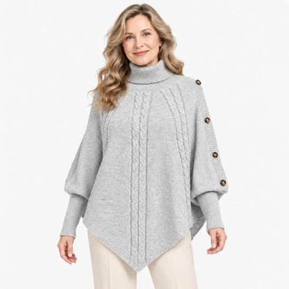 【S-3XL】Absolutny hit na sezon jesienno-zimowy! Ta ciepła, dzianinowa peleryna pozwala łatwo ukryć niedoskonałości sylwetki. ✨