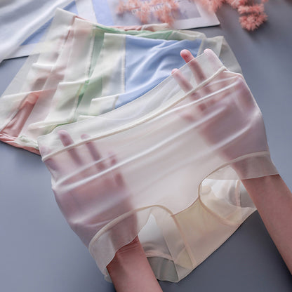 🌹🌹🌹 (pakiranje od 6 komada) Ženske gaćice visokog struka od ledene svile, izrađene od osvježavajućeg materijala ledene svile, uvijek su prozračne.