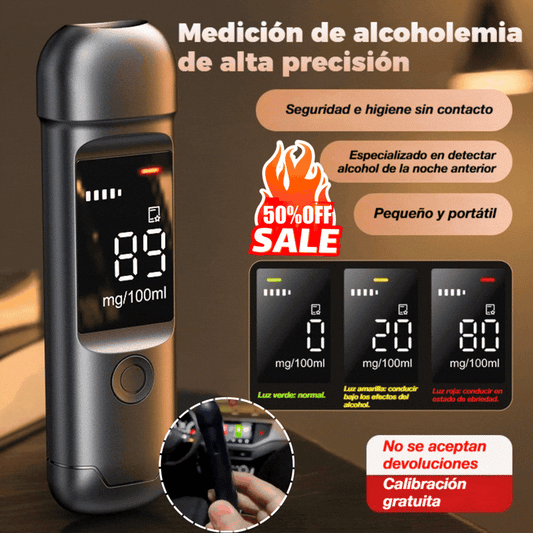 🍷 Medidor de alcohol portátil de alta precisión – Mide tu nivel antes de conducir