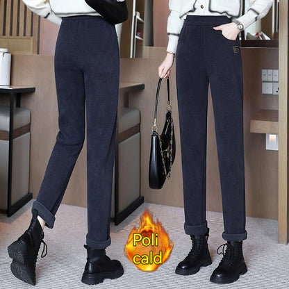 🎀💖Дамски ежедневни панталони тип „харем“ с висока талия и поларена подплата, свободна кройка, висока талия. Преминете през зимата лесно