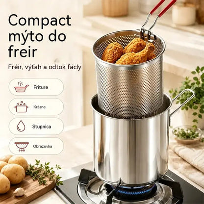 🔥 50% zľava | Multifunkčná fritéza vyrobená z potravinárskej nehrdzavejúcej ocele 304 | Jednoduché, rýchle a pohodlné varenie 🍳