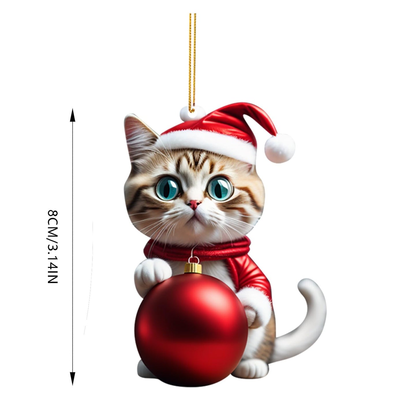 🔥🐈【Kup 7, a 3 otrzymasz gratis】🎄10 sztuk😻Zawieszki do dekoracji choinki w kształcie kotka-3790638