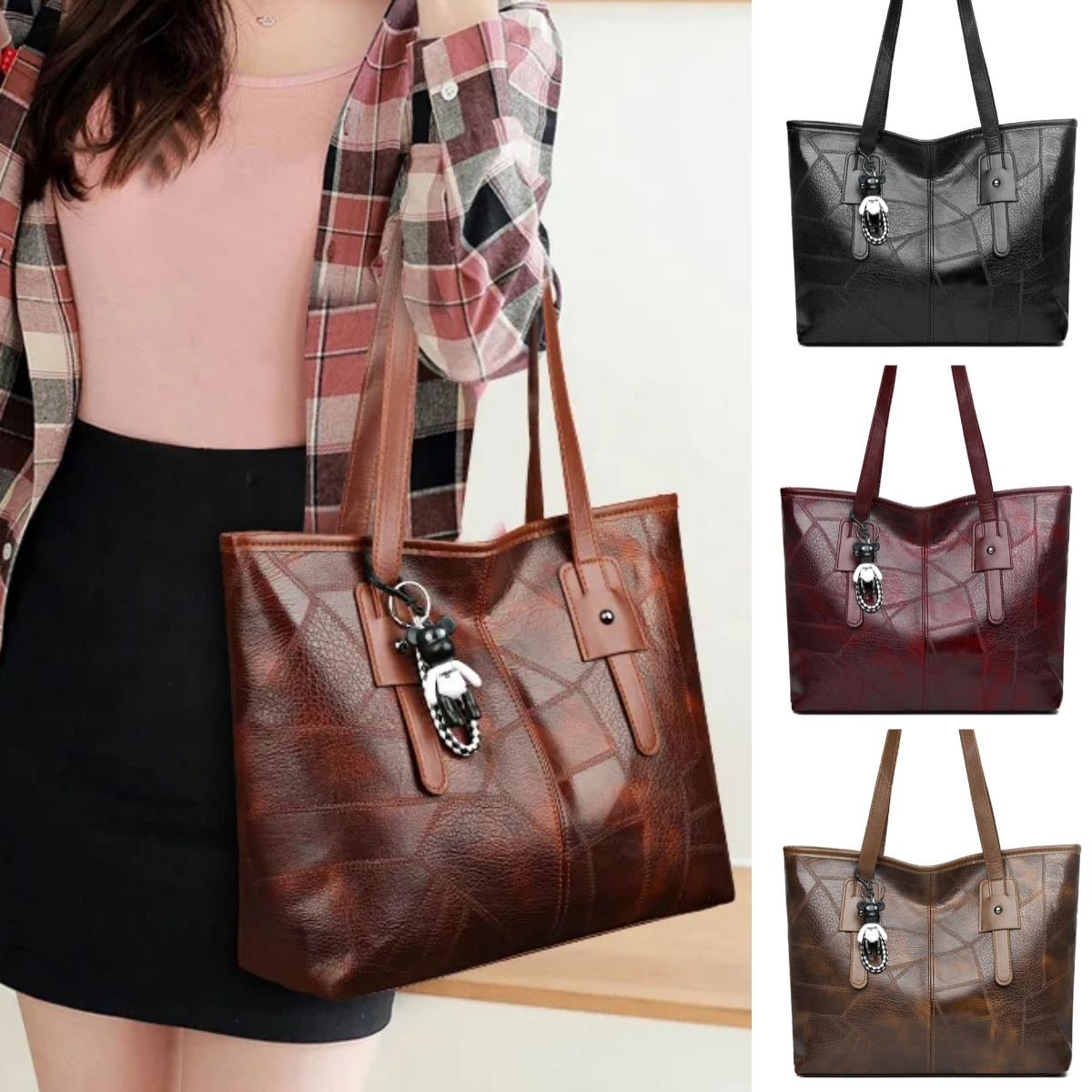 ✨👜50% de descuento🔥 Bolso de mano grande de piel suave para mujer, bandolera, casual y a la moda ✅️Pago contra entrega